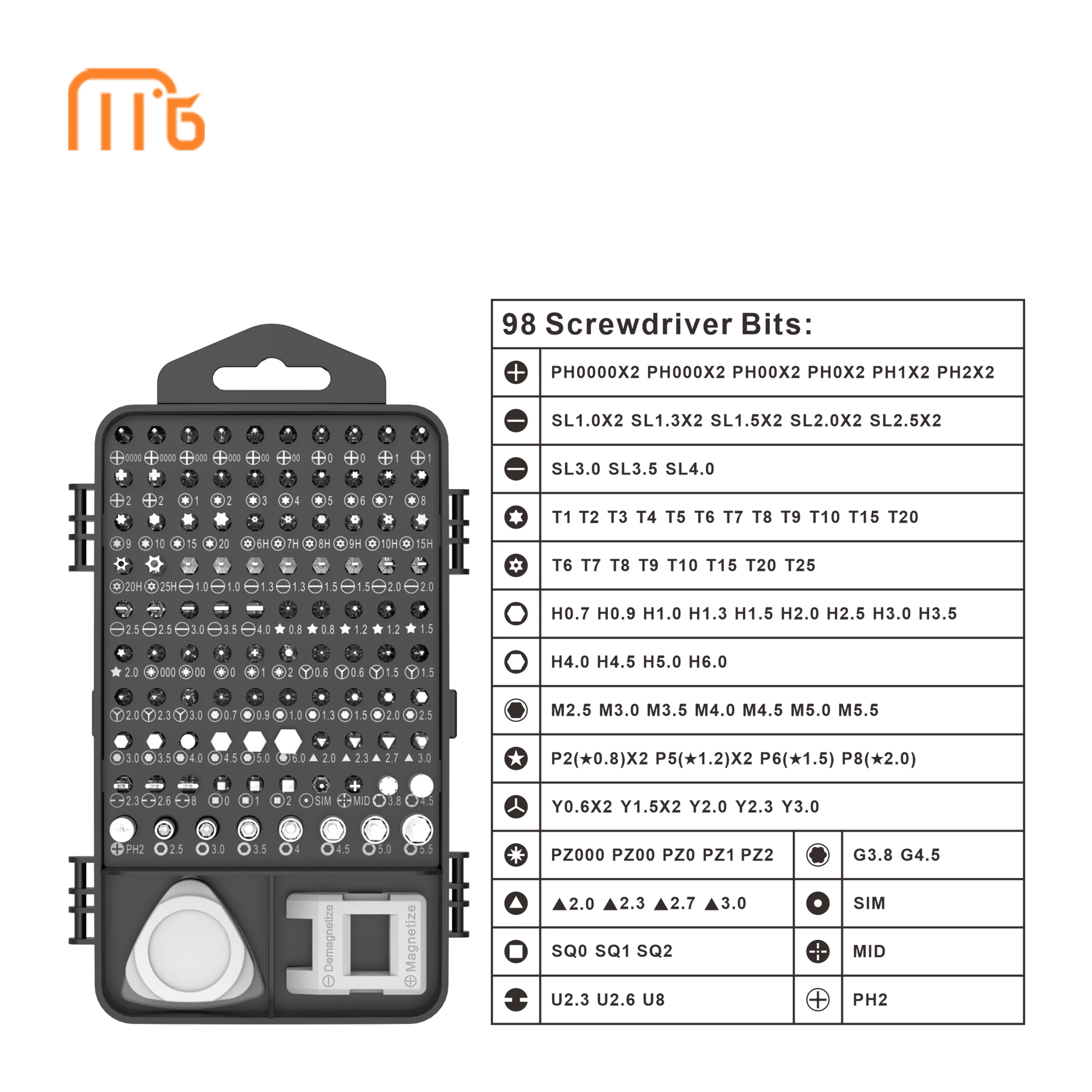 Precision Screwdriver Set Magnetic Driver Kit Chrome Vanadium Steel 117 in 1 Repair tool kit with 98 Bits