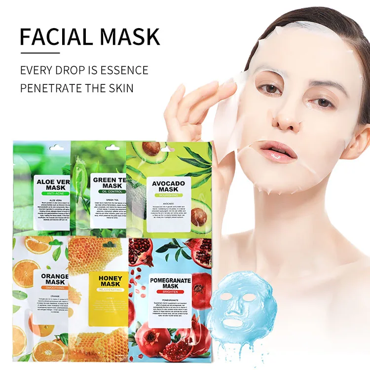 Wholesale Korean Beauty Green Tea Fruit Honey Face Mask Lightening Skin Care Moisturizing Masque Peel Off  Sheet Facial Masks