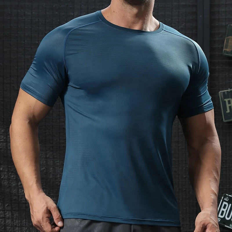 Own Brand Customized Logo Tshirt Fpr Mens Summer Sportswear Moisture Breathable Mesh Tee