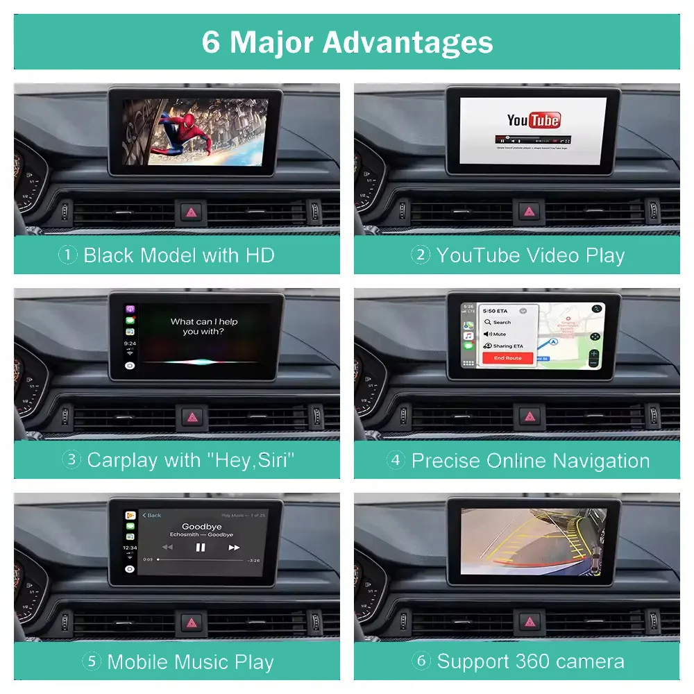 Wireless CarPlay And Android Auto For AUDI S5 MMI 3G 2014-2019  MHI2 Connects No Gateway