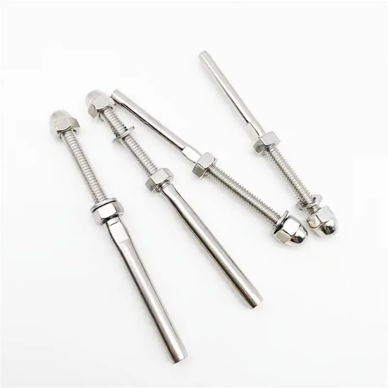 Cable Railing Hardware Stainless Steel Tensioner Hand Swage Threaded Stud for Wood Metal Post Deck Stair