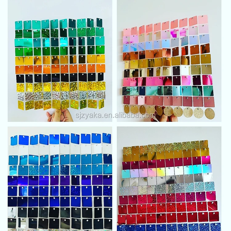 Small shimmer disc air active effect sequin panel 3d shimmering wall panel