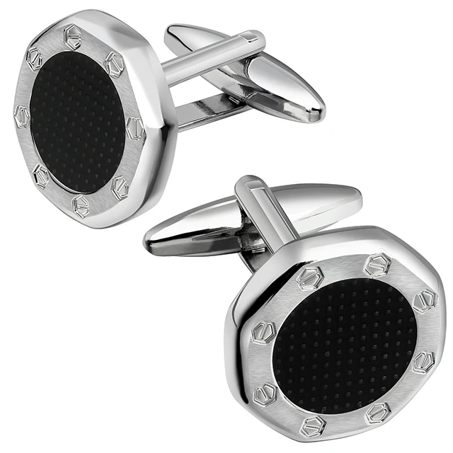 New Arrival Gold Silver Cufflinks Round Shape 20mm Custom Enamel Color Metal Cuff Buttons for Mens
