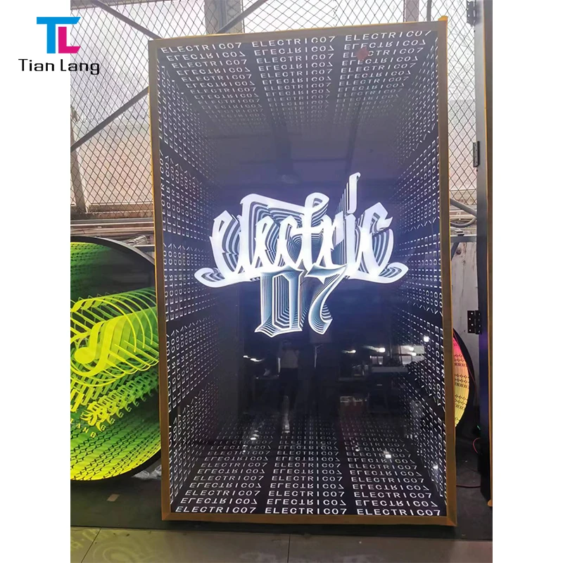 New Product Ideas infinity mirror With Professional Manufacturer abyss mirror wall lamp SIGN BOARD 3d logo