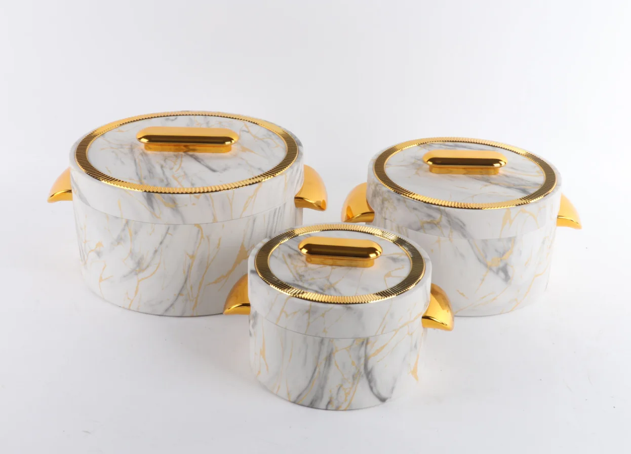 2023 новый дизайн Роскошная нержавеющая сталь Изолированная пищевая подогреватель запеканка высокого качества Ланч-бокс 3 шт. набор 1L + 2L 3.5L