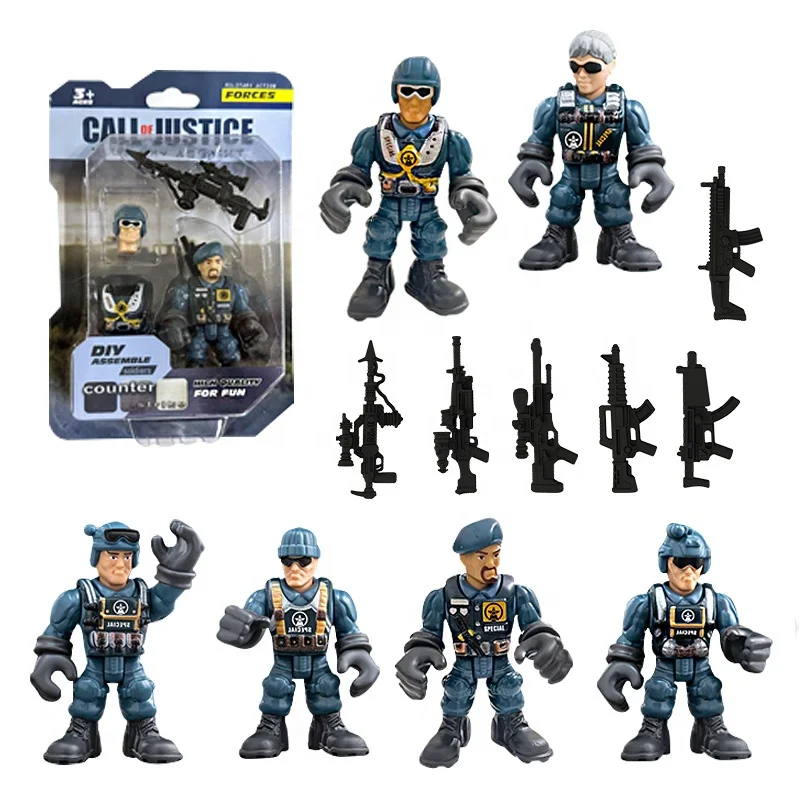 3 Inch Soldier Action Figure Military Toy Assembly Special Forces