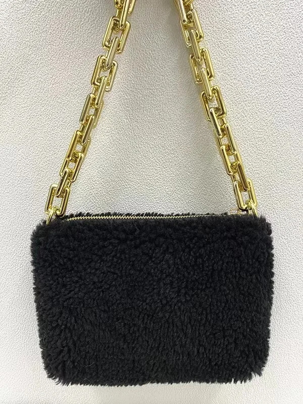2022  high  street  fashion bags   curly  lamb  faux fur handbag    women  fur  bags