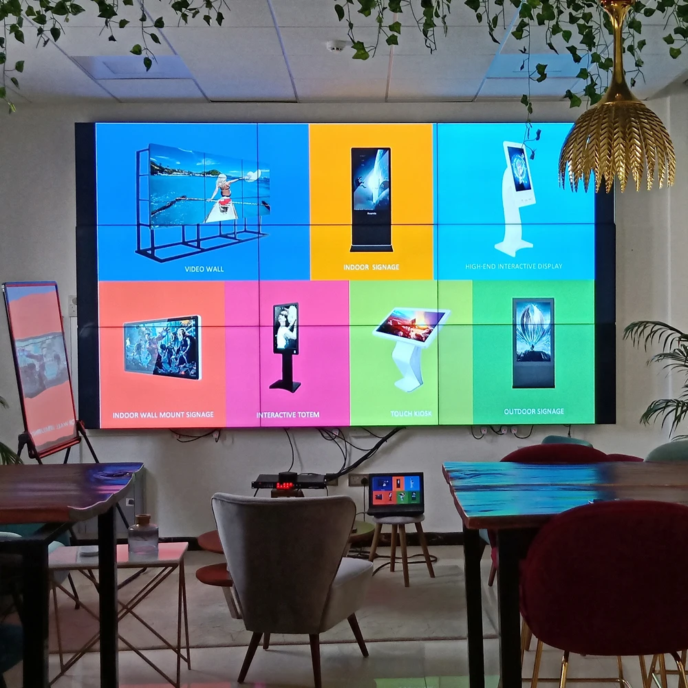 55inch Indoor3.5mmUltra Narrow Bezel Wall Monitor Display LCD Video Wall Display Screen 3x3 Advertising Players