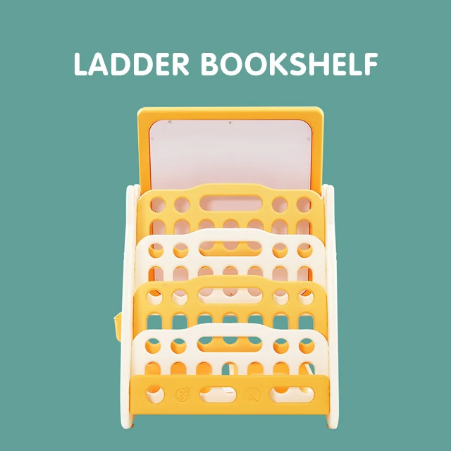  High quality baby indoor bookshelf plastic drawing board shelf kids furniture cartoon cabinet children toys storage