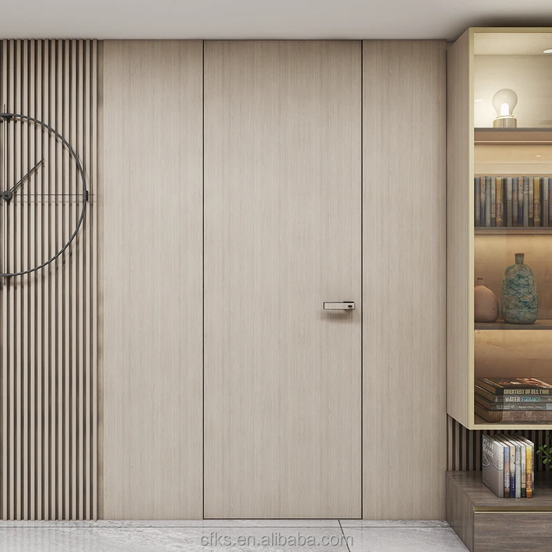 High Quality Modern Invisible Design Frameless Wood Interior Hidden Doors Brown Invisible Door Partition Doors one set