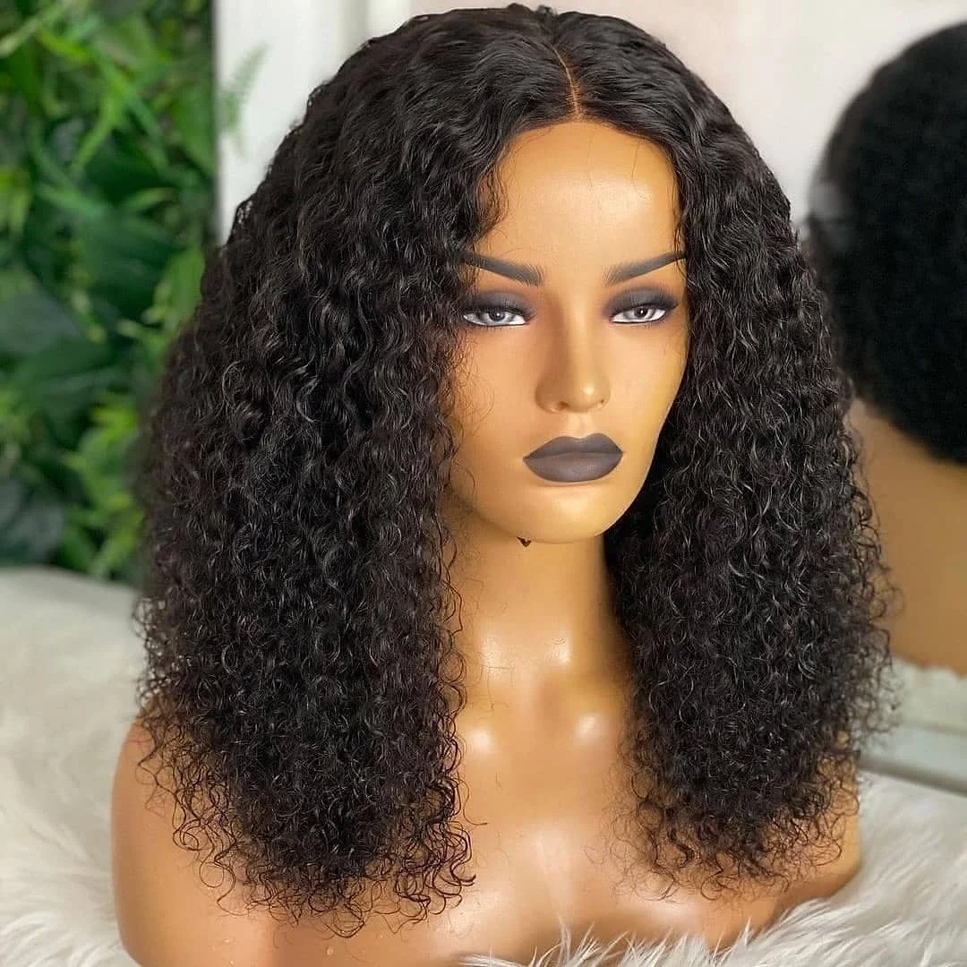 Curly Short Human Hair Bob Wig,Transparent 13x4 Closure Short Bob Wigs,Wholesale Natural Color Brazilian Curly Wig For Woman