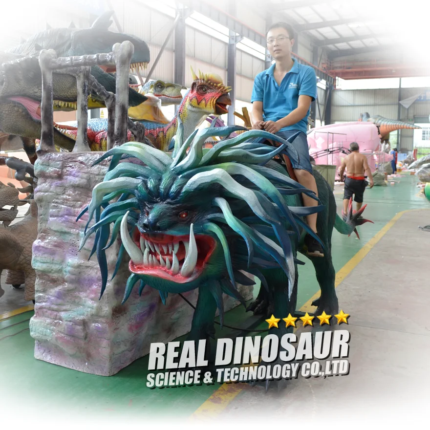 Amusement Park Realistic Monster Animatronic Animal R ides