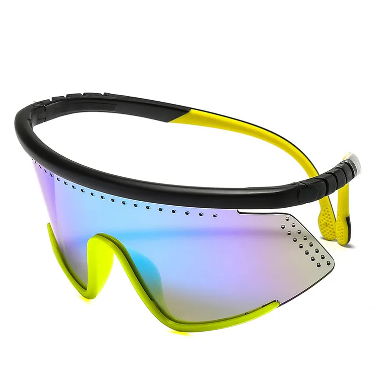 
2021 Polarized Mens Sunglasses Colorful Film Riding Ski Eye Protect Eyewear Silicone Leg Big Frame Sports Sun Glasses 