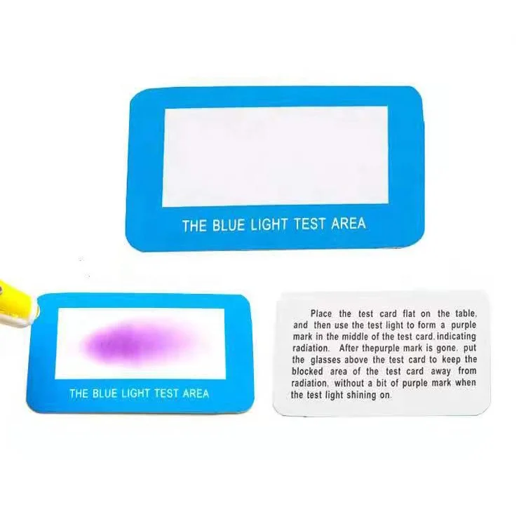  Custom Blue Light Blocker Ray Proof Test Card for Optical