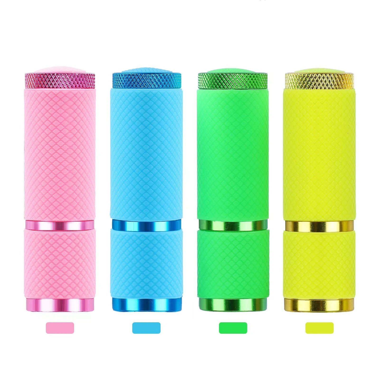 Wholesale 9 LED beads UV nail lamp light weight Silicone rubber handle flashlight design mini lamps for nails