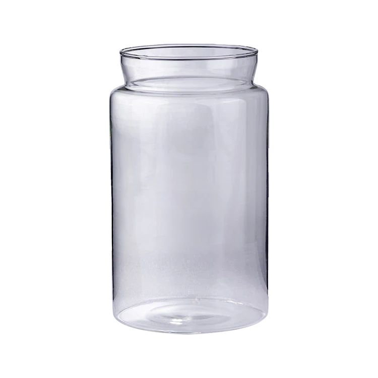 Storage Tank Circular Sealed Tank Factory Direct Sales Kitchen Food Glass Transparent with Bamboo and Wood Cover Cylinder Modern