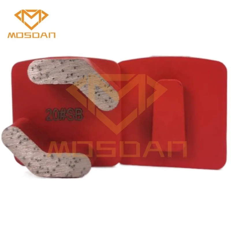 Mosdan Hot Sale Redi Lock Double L Segment Diamond Grinding Shoe Puck Plate for Concrete