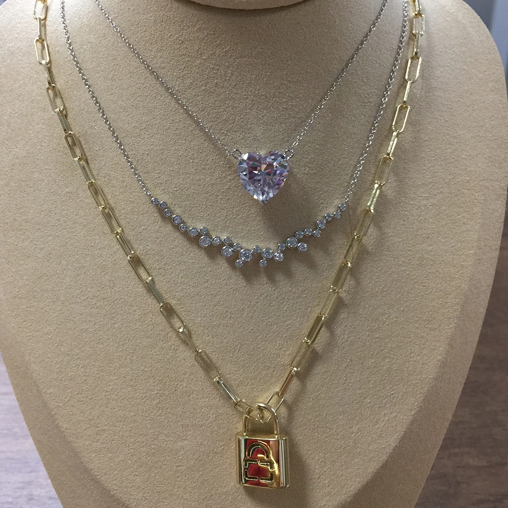 Wholesale Trend Fashionable Necklace Made In China Sterling silver Women Gold Necklaces Jewelry
