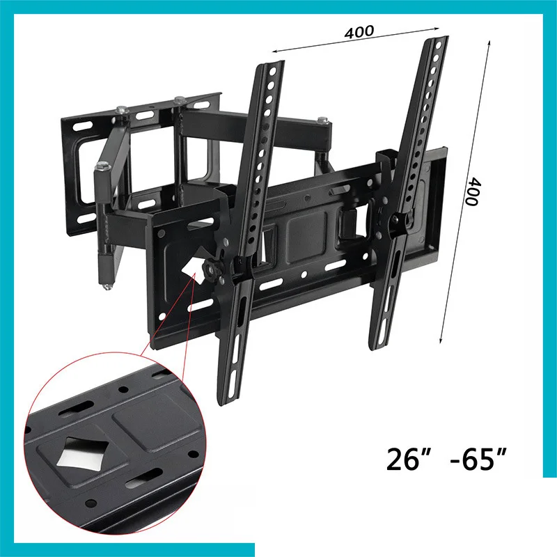 Домашнее аудио, видео и аксессуары Smart tv, 65 дюймов, телескопическое вращающееся крепление, Съемный Настенный кронштейн, 26-65 дюймов, ТВ-подставка