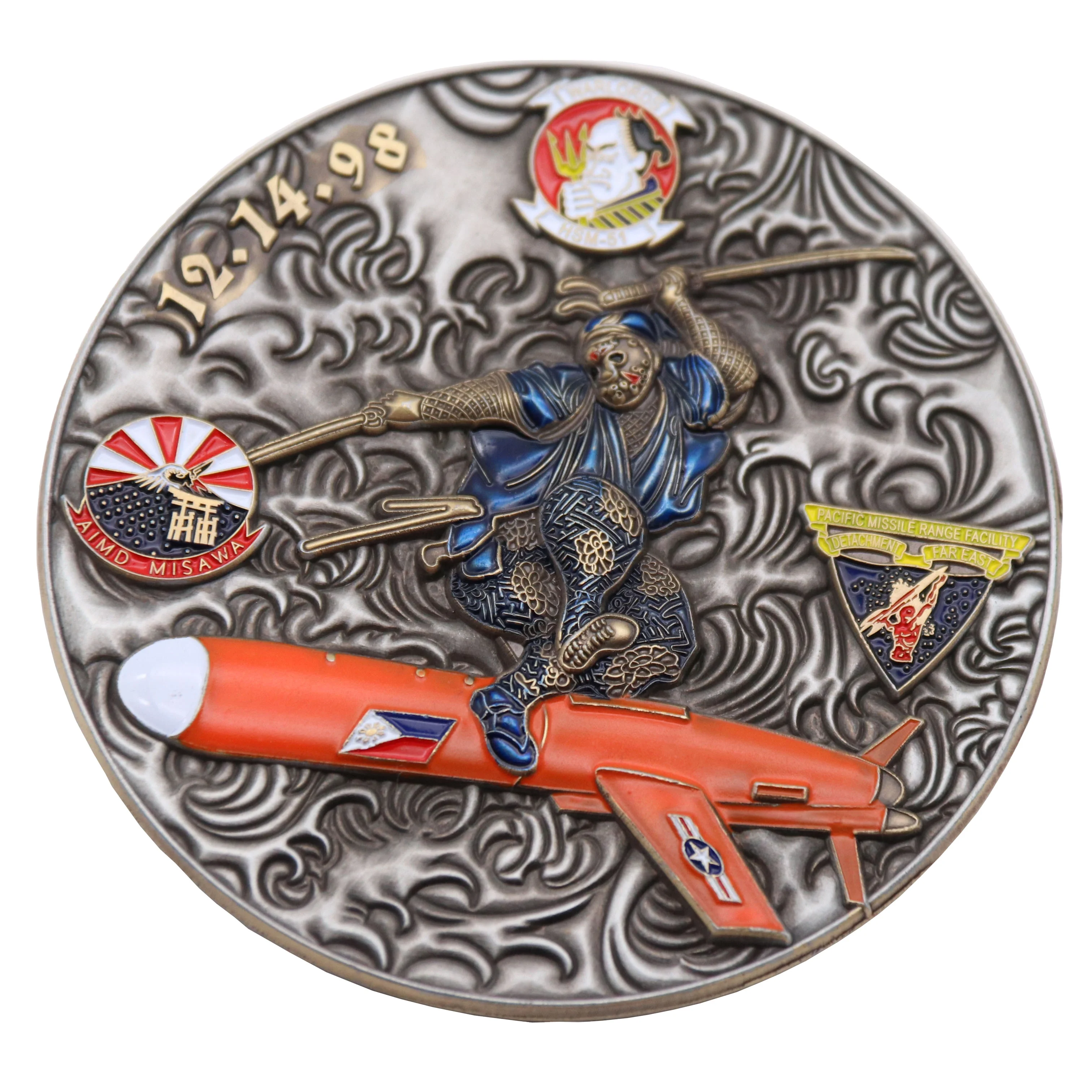 Zinc alloy 3D embossed military award challenge coin for wholesale