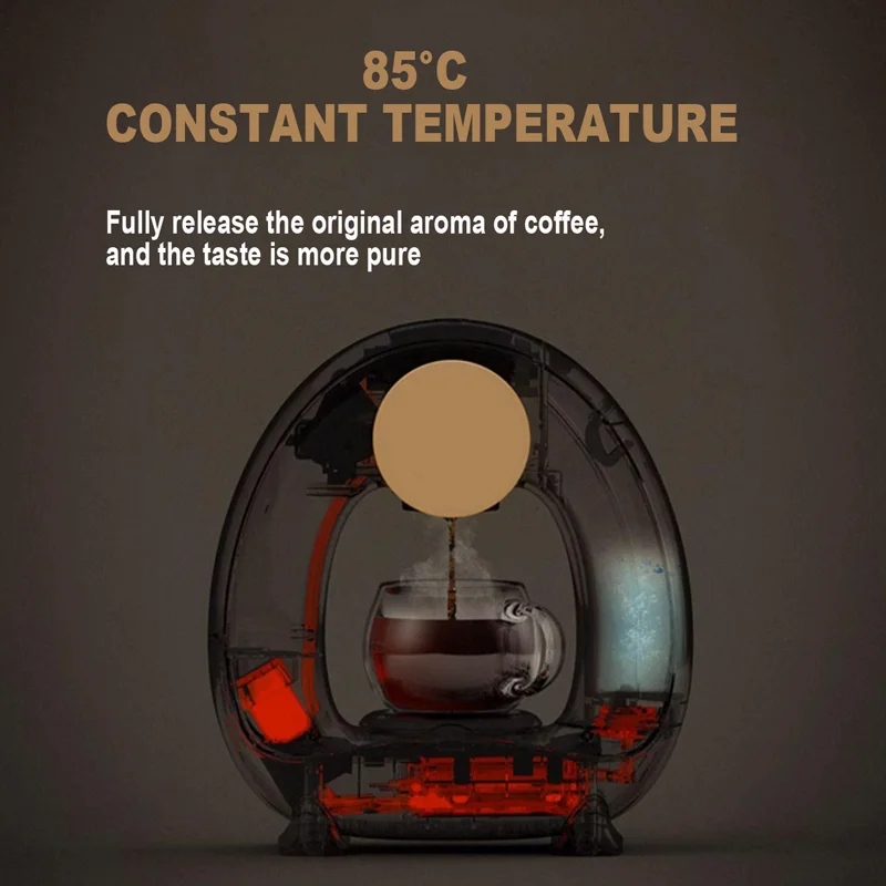 Single Serve Coffee Maker, New Unique Drip Type Constant Temperature Extraction Mini Capsule Coffee Machine for Americano, Tea