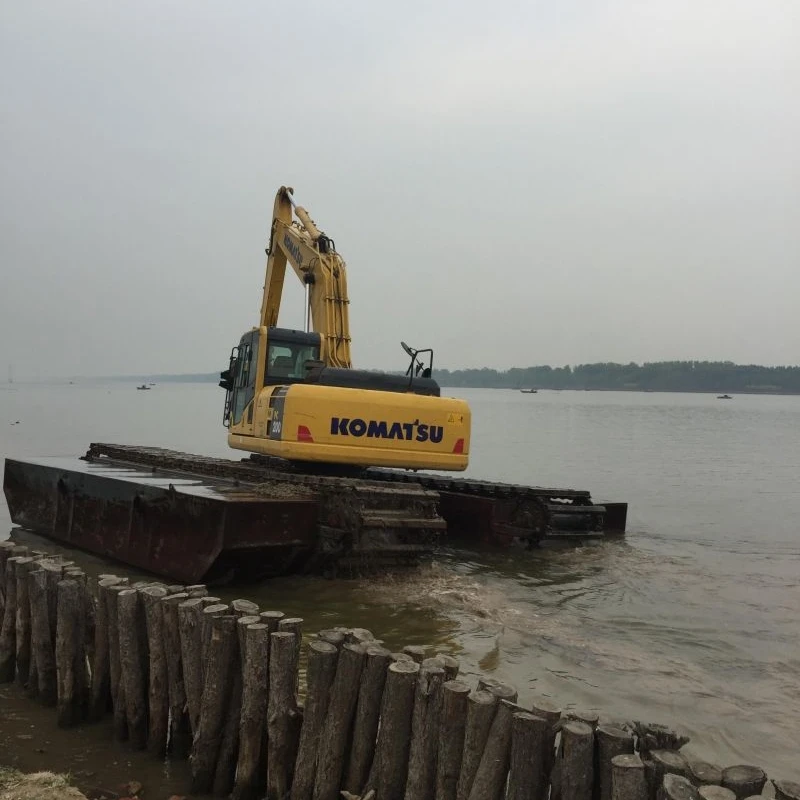 Изготовитель на заказ стальной гусеничный ходовой шасси болотный водно-болотный экскаватор плавучие Понтоны для экскаваторов