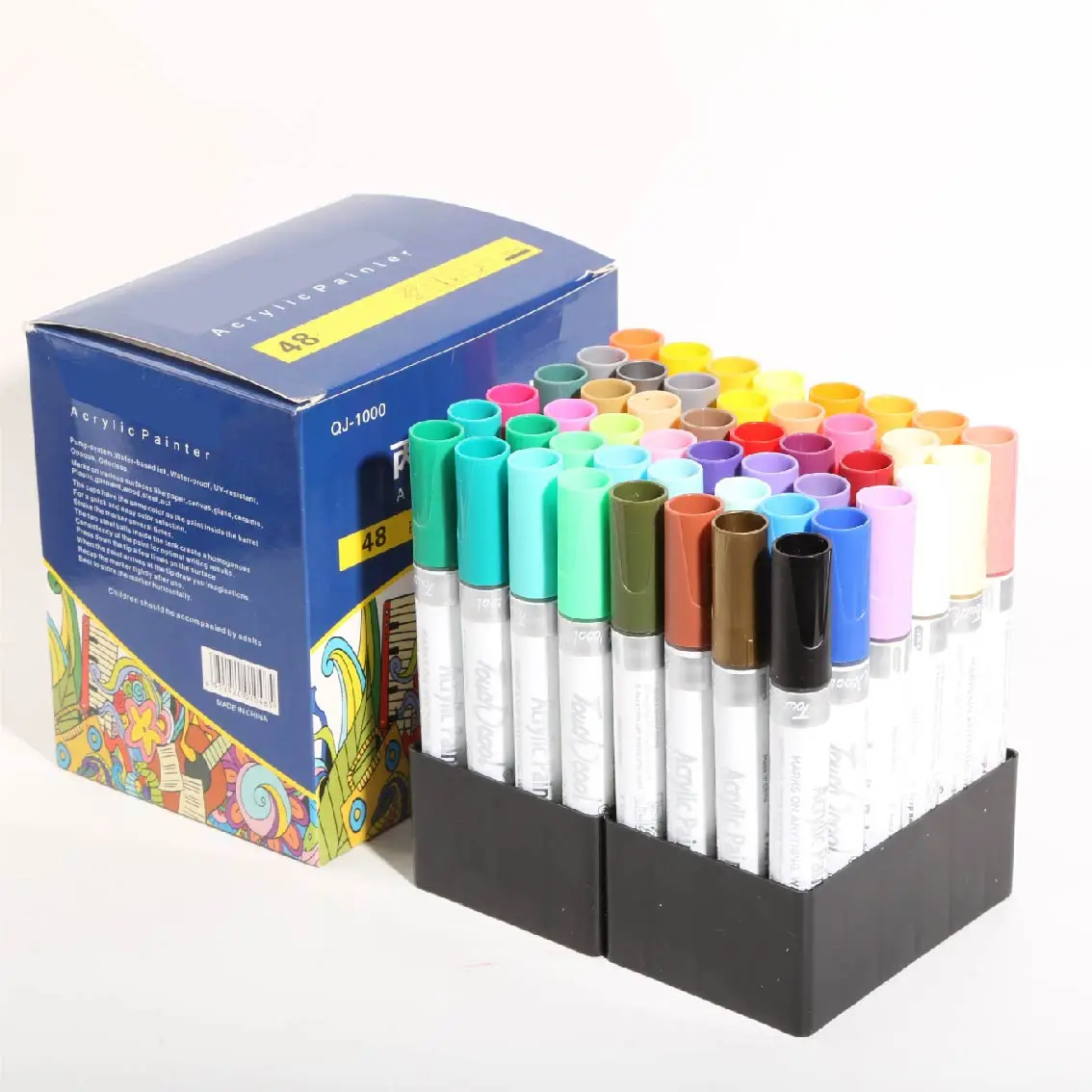 Wholesale colorful 48pcs Acrylic Markers Set Customized Water Based Ink Art Paint for school