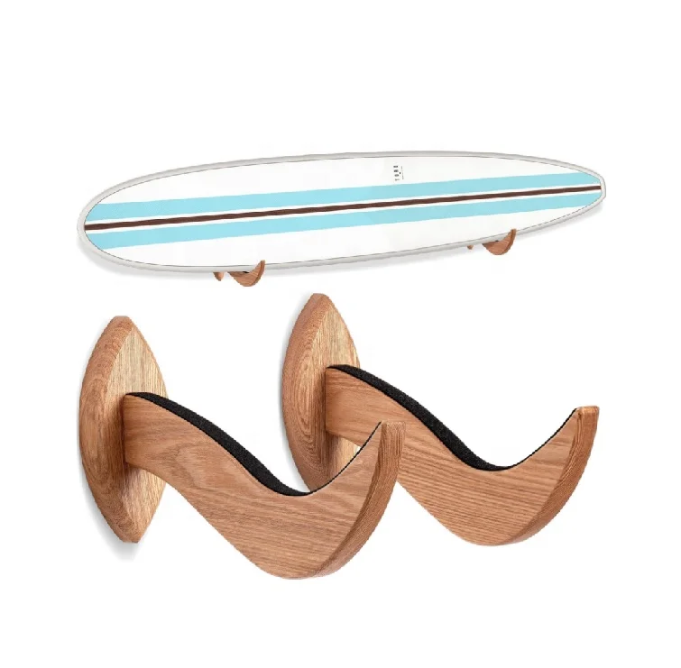 Wooden Rack Wall Mount Surfboard Hangers for Surf board Snowboard Longboard Wakeboard SKateboard