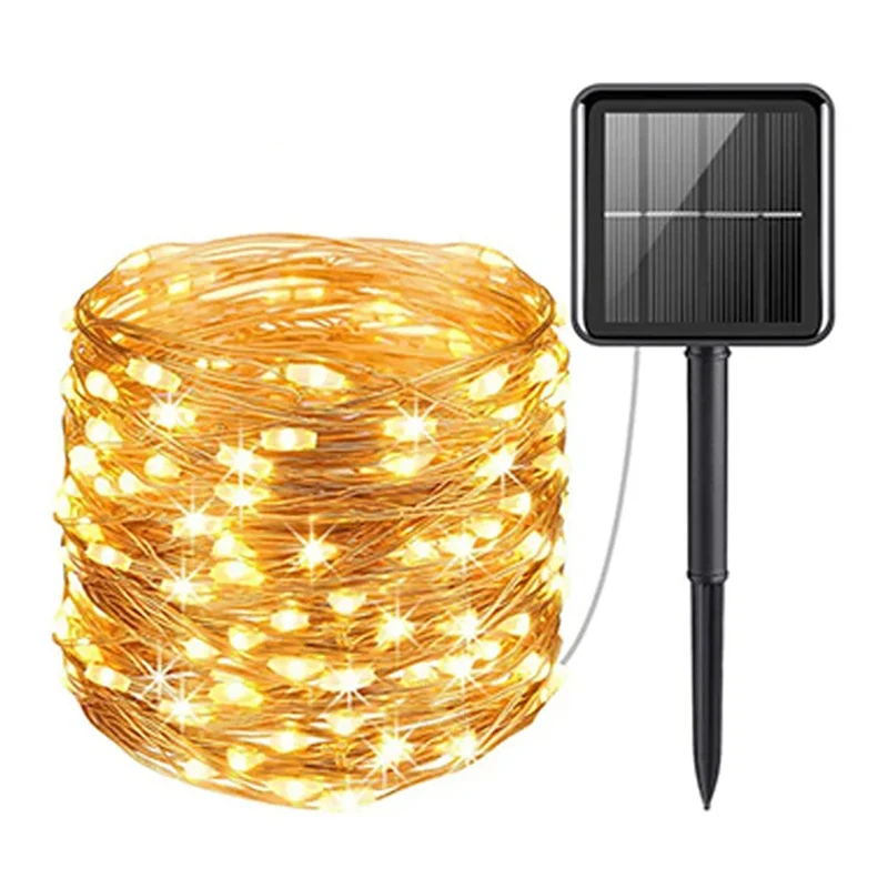 12m Holiday Light Waterproof Copper Wire Solar led String Lights Christmas Tree Decoration Holiday Light