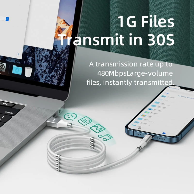 Remax Присоединяйтесь к нам бесплатный образец Белый самообмотки USB Type - c Магнитный usb кабель для зарядки и передачи