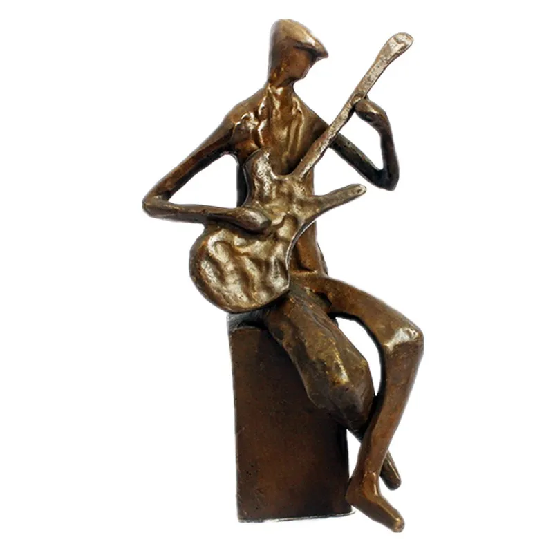 Music metal cast iron  band figurines play the guitar  for bar decor