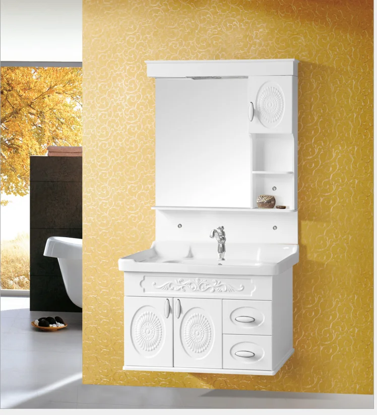 Latest Design Plastic Bathroom Luxury Sink Mirror Storage Cabinet Bathroom
