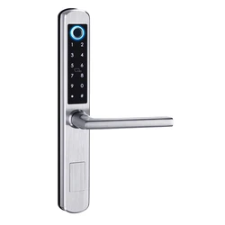 Stainless Steel 304 CE FCC IP65 TTLock App Fingerprint Password Keyless Entry Bedroom Aluminum Smart Sliding Door Lock