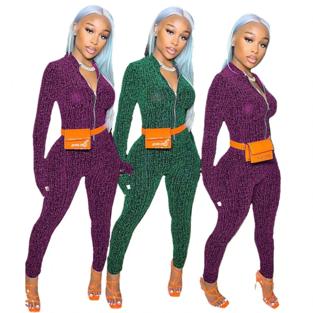 kc  YY6632 kc tye dye crystal one piece long sleeve overall jumpsuit sexy elegant womens 2021 bodysuit sequin romper