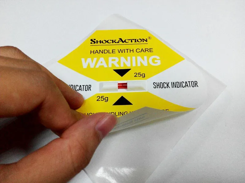 Shock Sensor Label Shockaction 25g-100g Impact Indicator Shipping Labels
