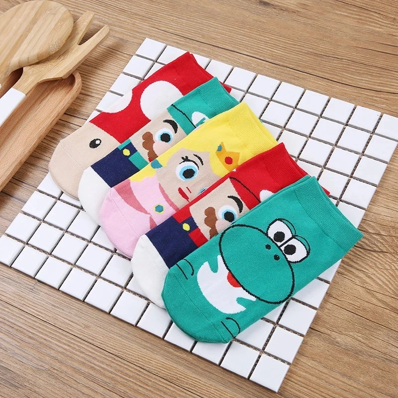 
Ladies Socks Women Cartoon Socks Anime Harajuku ankle short invisible Kawaii Cute Cotton Funny For Girls Streetwear 