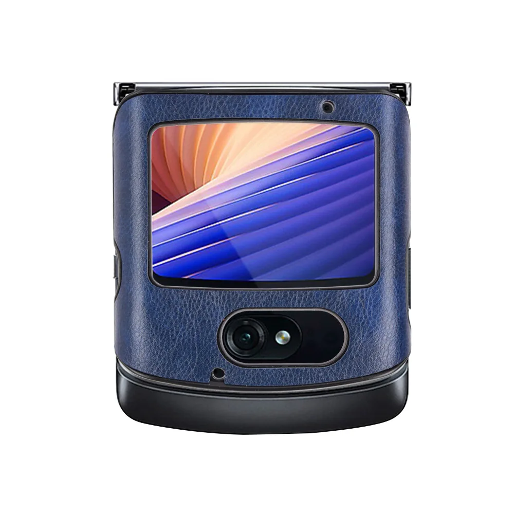 Жесткий чехол OMEVE из искусственной кожи с зернистой текстурой для Motorola Razr 5G