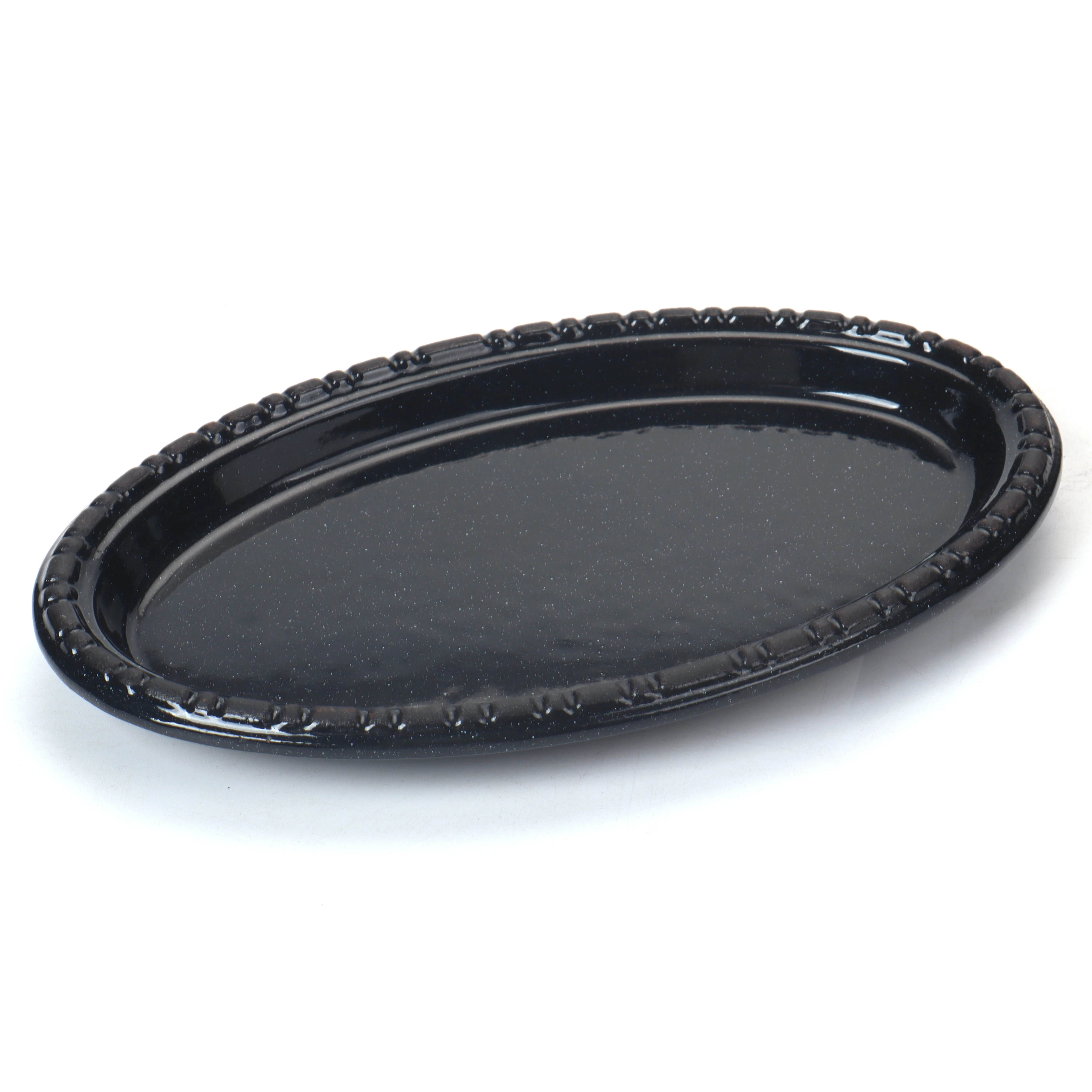 Cast Iron Oval Sizzler Sets Hot Serving Dish Steak Frying BBQ Roasting Baking Mini Grill Plate With Wooden Tray