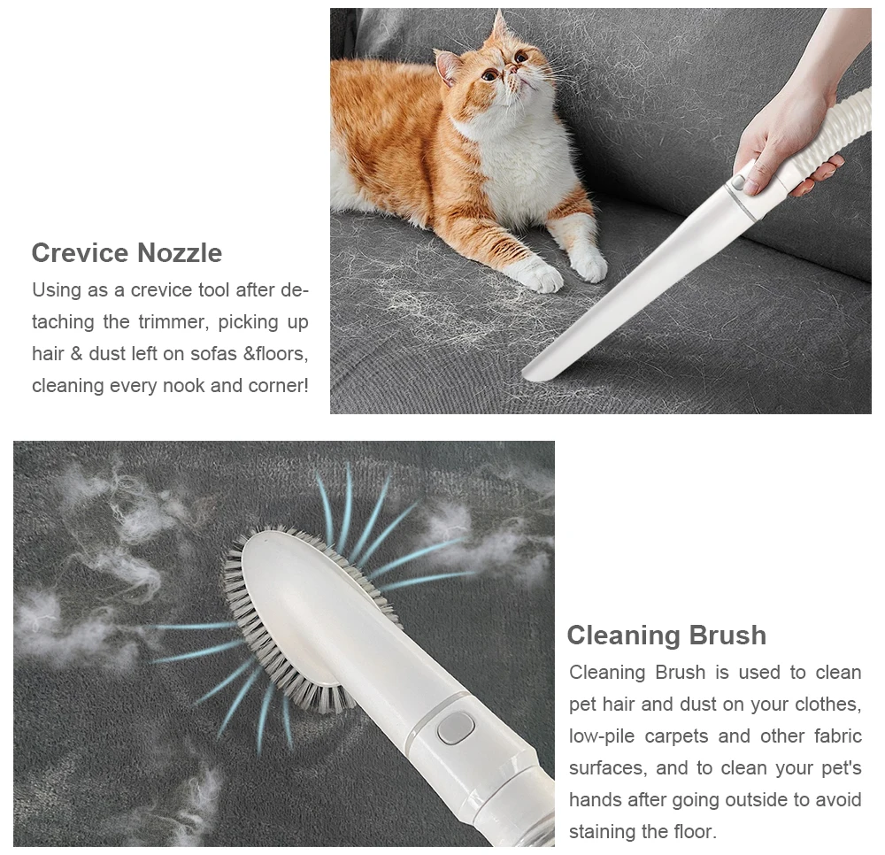 2025 High quality Multi-function Pet Hair Cleaner Vacuum Hair Shaver Brush Pet Cleaner Grooming Kit for Dogs and Cats