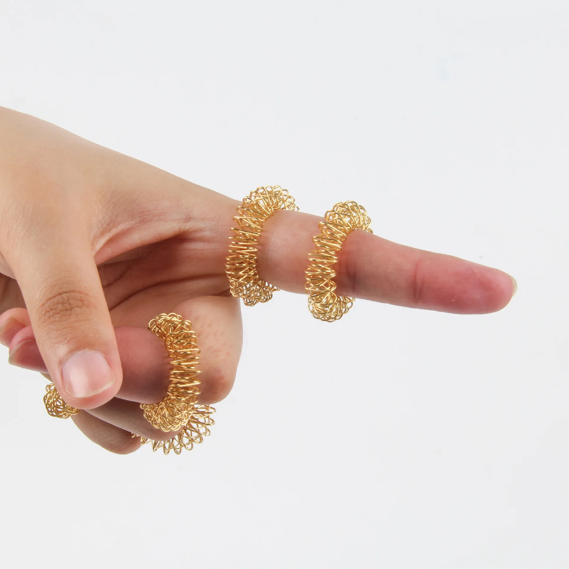 SC Jewelry Unique Design Decompression Toys Finger Massage Rings Innovative Cute Multi-color Shaped Spring Rings Gifts for Women