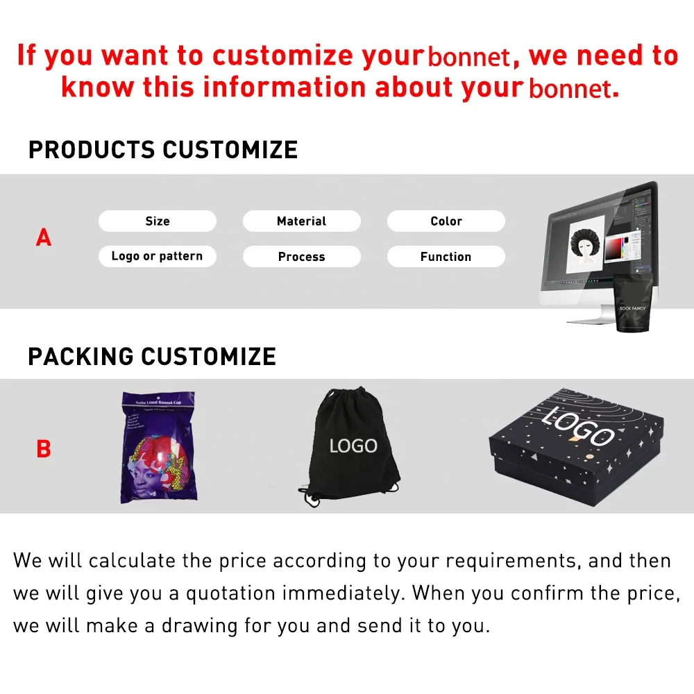 
2021 Designer Silk Custom Logo Luxury Long Braid Headbands Women HairSatin Wraps Bonnets 