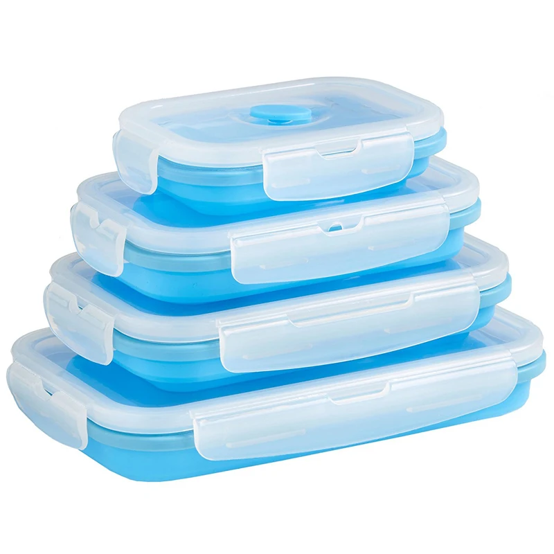 Easy Storage Dishwasher Safe Vacuum Seal Transparent Silicone Food Storage Airtight Container Set