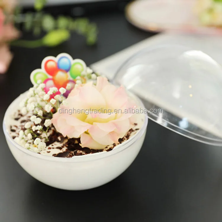 Wholesale New Arrival Sphere Clear Plastic Dome Cake Box Ball Salad Bowl with Lid in 4 Sizes