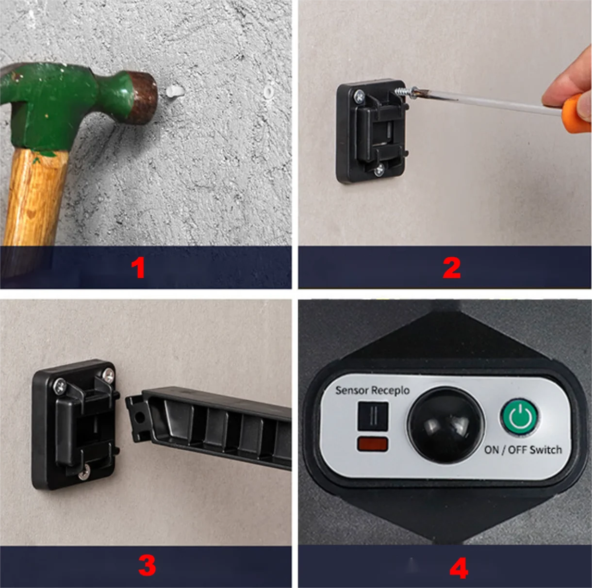 LED Motion Sensor Solar Light - Outdoor, Waterproof, Dusk-to-Dawn Security Illumination