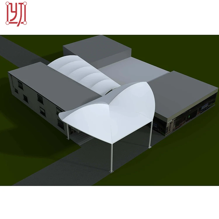 Entrance tensile membrane structure landscape shed