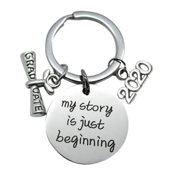 Factory Price  My Story is Just Beginning Encouragement Graduation Gift 2020  Metal Keychain for Promotion