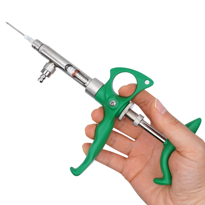 0.75ml 1ml 2ml Glass Vaccine Continuous Syringe Metal Pigs Cattle And Sheep Vaccine Injection Veterinary Adjustable Syringe