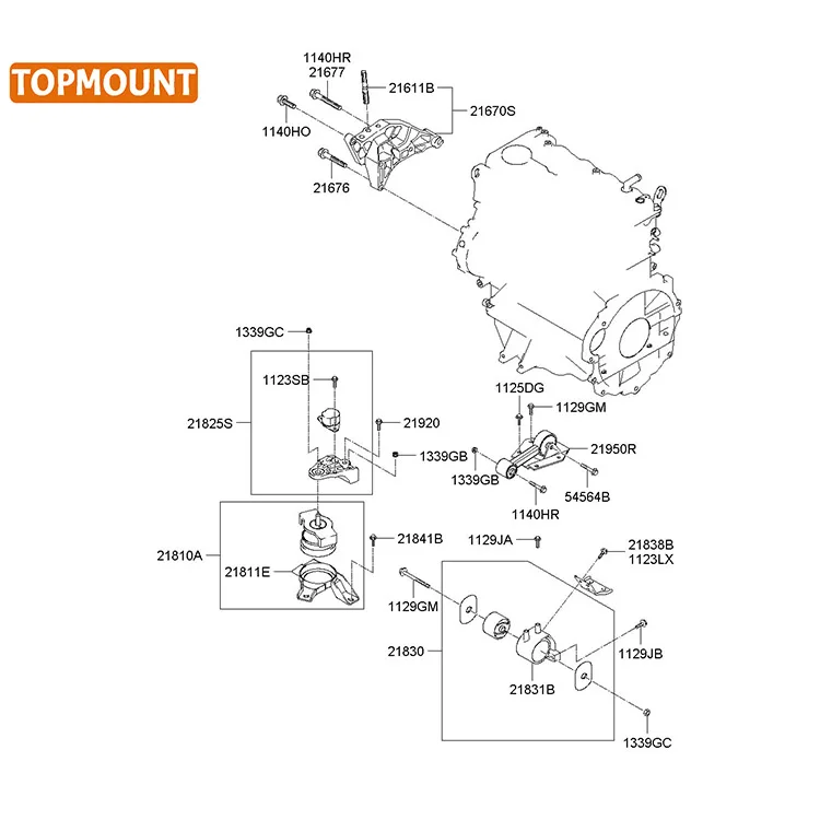 21830-1C800 21830-0B700 21830-0B800 Rubber Engine Mountings for HYUNDAI Getz 1.4 1.6 2002-2010