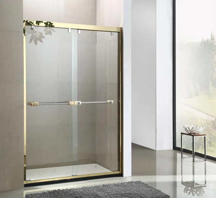 Hot selling shower cabin golden color frame tempered glass shower panel shower box