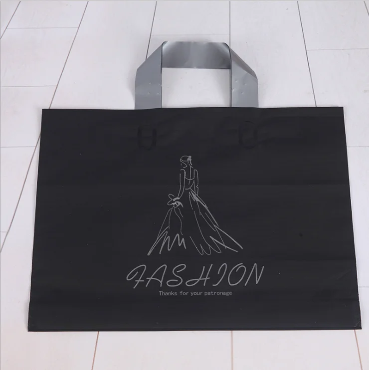 Custom Printed Logo Biodegradable Clothes Shopping Poly PE Plastic Shopping Bag With Handle
